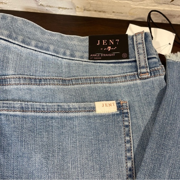 7 For All Mankind Light Wash Straight Leg Jeans size 12 - Picture 9 of 10